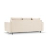 Canapé convertible avec coffre Leona Beige Pieds Métal Chromé Noir 3 Places BOUTICA DESIGN MIC_3S_2_A3_LEONA1