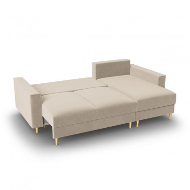 Canapé convertible avec coffre Leona Beige Pieds Métal Doré 4 Places BOUTICA DESIGN MIC_CORF_2_A1_LEONA1