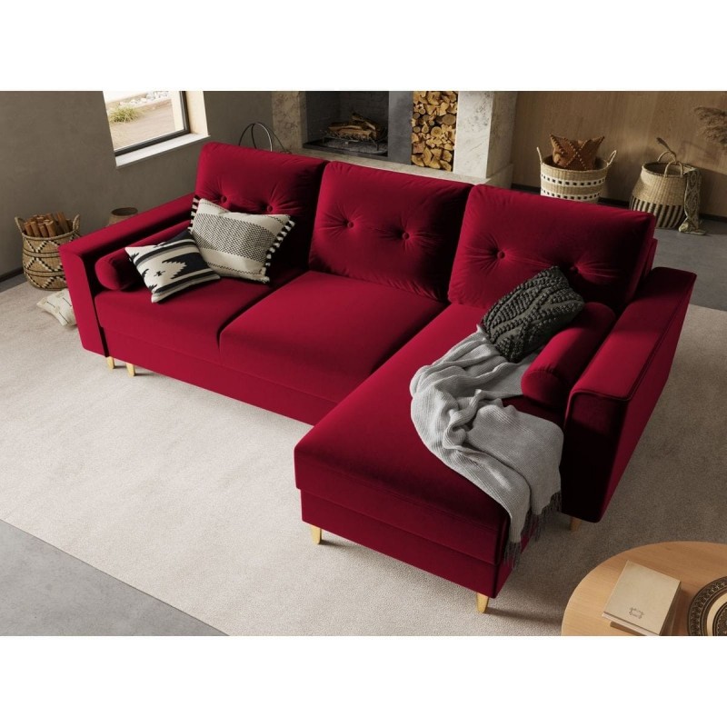 Canapé convertible avec coffre Leona Rouge Pieds Métal Doré 4 Places BOUTICA DESIGN MIC_CORF_2_A1_LEONA3