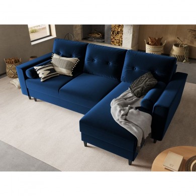 Canapé convertible avec coffre Leona Bleu Roi Pieds Métal Chromé Noir 4 Places BOUTICA DESIGN MIC_CORF_2_A3_LEONA6