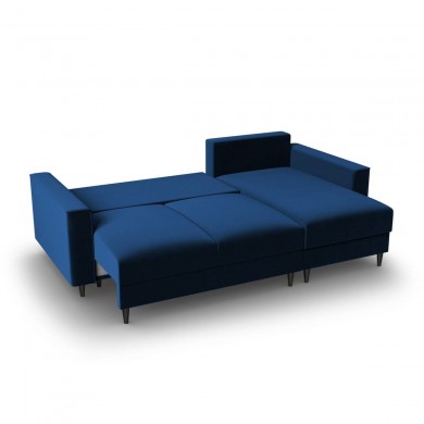 Canapé convertible avec coffre Leona Bleu Roi Pieds Métal Chromé Noir 4 Places BOUTICA DESIGN MIC_CORF_2_A3_LEONA6