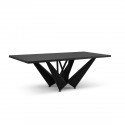 Table Lottie Placage en Chêne Noir 75x100x180