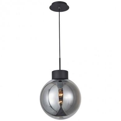 Suspension ASTRO 1x60W E27 Noir-verre fumé D 30cm BRILLIANT 85270/93