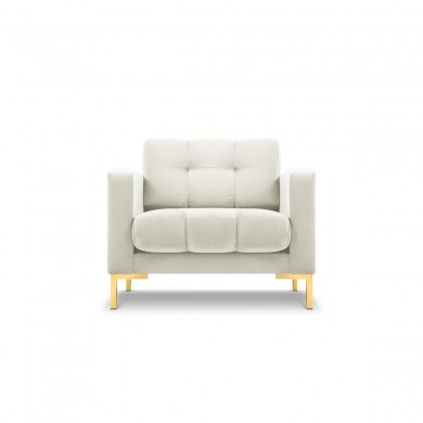 Fauteuil velours Mamaia Beige Clair Pieds Métal Doré BOUTICA DESIGN MIC_ARM_51_E1_MAMAIA1