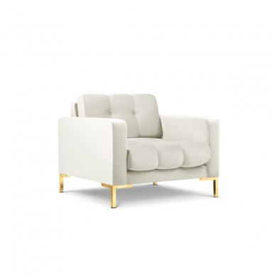 Fauteuil velours Mamaia Beige Clair Pieds Métal Doré BOUTICA DESIGN MIC_ARM_51_E1_MAMAIA1