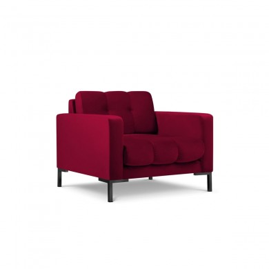 Fauteuil velours Mamaia Rouge Pieds Métal Noir BOUTICA DESIGN MIC_ARM_51_F1_MAMAIA3