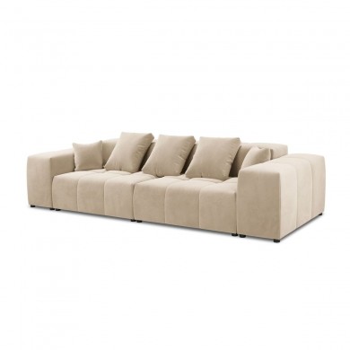 Canapé velours Margo Beige 3 Places BOUTICA DESIGN MIC_3S_44_F1_MARGO1