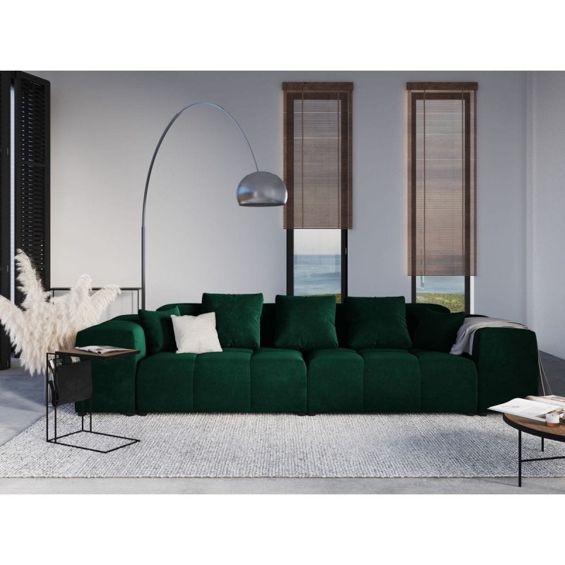 Canapé velours Margo Vert Bouteille 3 Places BOUTICA DESIGN MIC_3S_44_F1_MARGO3