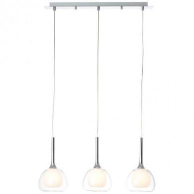 Suspension HADAN 3x40W E14 Chrome-blanc-transparent BRILLIANT 85573/15