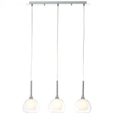 Suspension HADAN 3x40W E14 Chrome-blanc-transparent BRILLIANT 85573/15