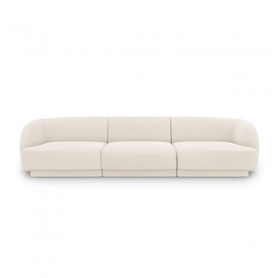 Canapé bouclette Miley Beige 3 Places BOUTICA DESIGN MIC_3S_67_F1_MILEY1