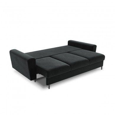 Canapé convertible avec coffre Moghan Gris Foncé Pieds Métal Chromé Noir 3 Places BOUTICA DESIGN MIC_3SF_2_A3_MOGHAN9