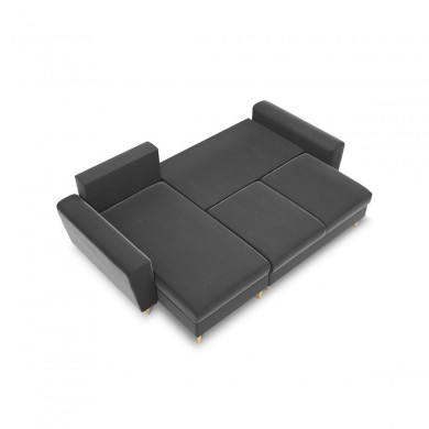 Canapé convertible avec coffre Moghan Gris Clair Pieds Métal Doré 4 Places BOUTICA DESIGN MIC_COR_2_A1_MOGHAN8