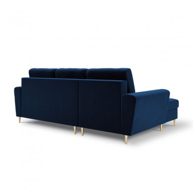 Canapé d'angle gauche convertible avec coffre Moghan Bleu Roi Pieds Métal Doré 4 Places BOUTICA DESIGN MIC_LCF_2_A1_MOGHAN4