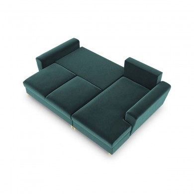 Canapé d'angle droit convertible avec coffre Moghan Pétrole Pieds Métal Doré 4 Places BOUTICA DESIGN MIC_RCF_2_A1_MOGHAN7