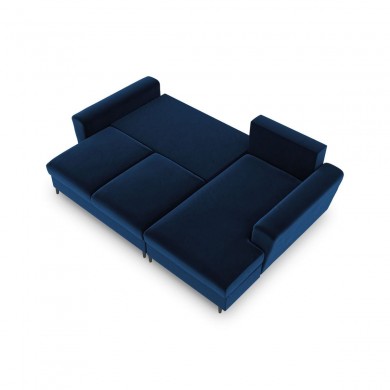 Canapé d'angle droit convertible avec coffre Moghan Bleu Roi Pieds Métal Chromé Noir 4 Places BOUTICA DESIGN MIC_RCF_2_A3_MOGHAN4