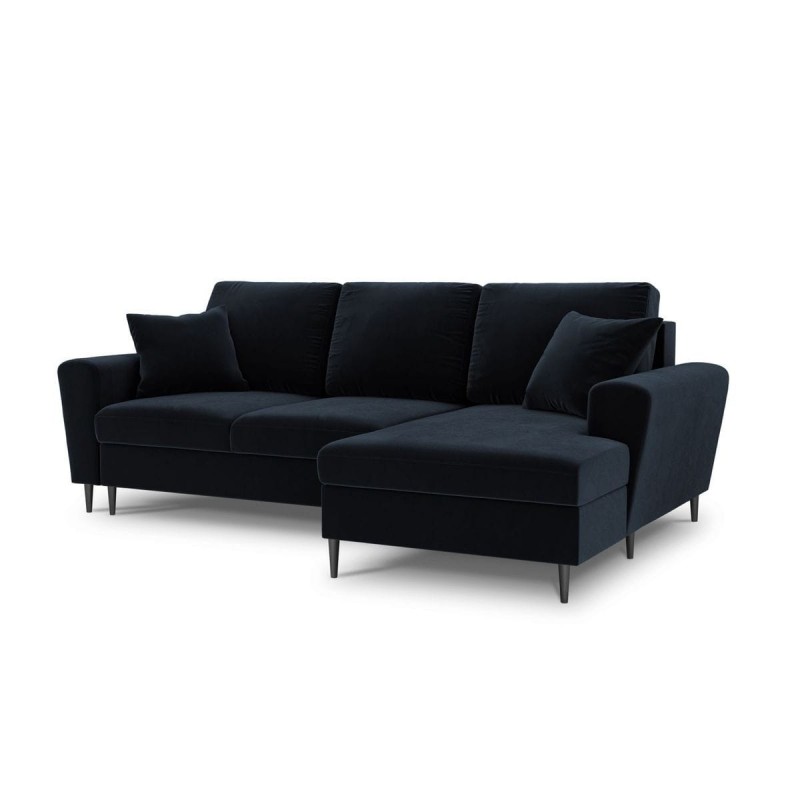 Canapé d'angle droit convertible avec coffre Moghan Bleu Foncé Pieds Métal Chromé Noir 4 Places BOUTICA DESIGN MIC_RCF_2_A3_MOGHAN5