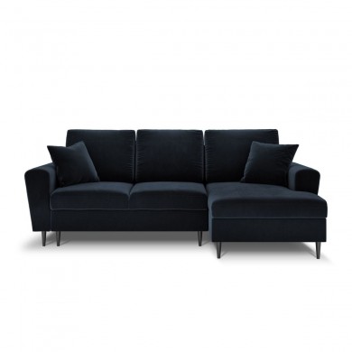 Canapé d'angle droit convertible avec coffre Moghan Bleu Foncé Pieds Métal Chromé Noir 4 Places BOUTICA DESIGN MIC_RCF_2_A3_MOGHAN5