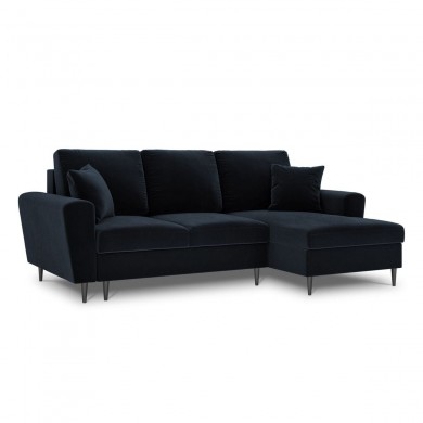 Canapé d'angle droit convertible avec coffre Moghan Bleu Foncé Pieds Métal Chromé Noir 4 Places BOUTICA DESIGN MIC_RCF_2_A3_MOGHAN5