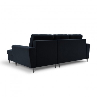 Canapé d'angle droit convertible avec coffre Moghan Bleu Foncé Pieds Métal Chromé Noir 4 Places BOUTICA DESIGN MIC_RCF_2_A3_MOGHAN5