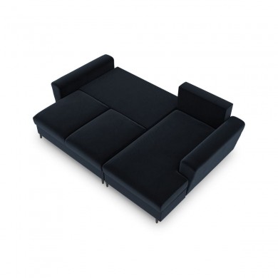 Canapé d'angle droit convertible avec coffre Moghan Bleu Foncé Pieds Métal Chromé Noir 4 Places BOUTICA DESIGN MIC_RCF_2_A3_MOGHAN5