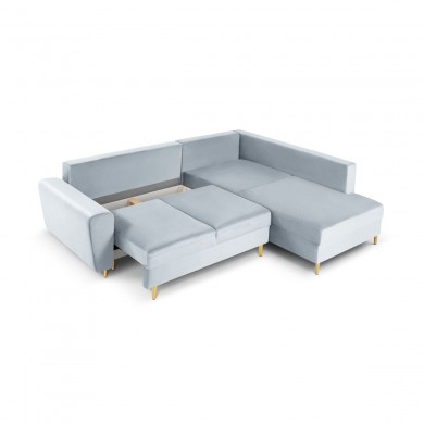 Canapé d'angle droit convertible avec coffre Moghan Bleu Clair Pieds Métal Doré 5 Places BOUTICA DESIGN MIC_RCF_L_2_A1_MOGHAN3