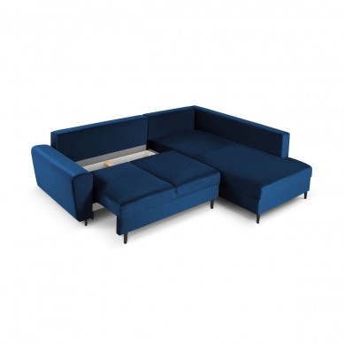 Canapé d'angle droit convertible avec coffre Moghan Bleu Roi Pieds Métal Chromé Noir 5 Places BOUTICA DESIGN MIC_RCF_L_2_A3_MOGHAN4