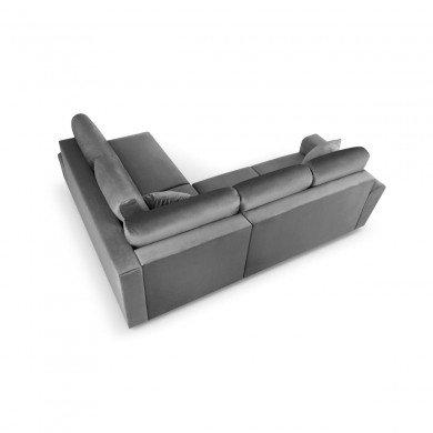 Canapé d'angle droit convertible avec coffre Moghan Gris Clair Pieds Métal Chromé Noir 5 Places BOUTICA DESIGN MIC_RCF_L_2_A3_MOGHAN8