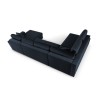 Canapé gauche convertible panoramique avec coffre velours Moghan Bleu Foncé Pieds Métal Chromé Noir BOUTICA DESIGN MIC_ULF_2_A3_MOGHAN5