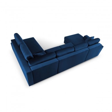 Canapé droit convertible panoramique avec coffre velours Moghan Bleu Roi Pieds Métal Doré BOUTICA DESIGN MIC_URF_2_A1_MOGHAN4
