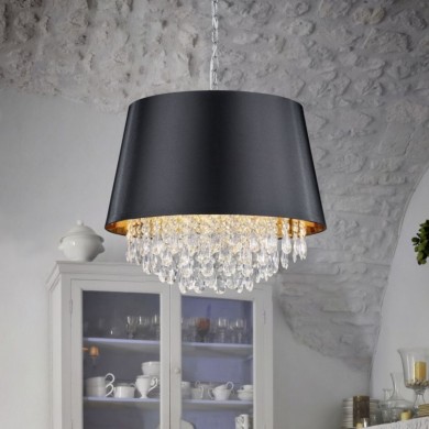 Suspension Loreley Chromé Noir 3x40W E14 TRIO LIGHTING 309300302