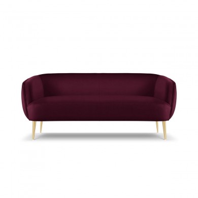 Canapé velours Moss Pourpre Pieds Métal Doré BOUTICA DESIGN MIC_3S_121_F1_MOSS12