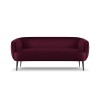 Canapé velours Moss Pourpre Pieds Métal Noir BOUTICA DESIGN MIC_3S_121_F2_MOSS12