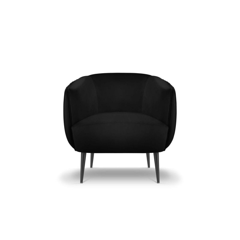 Fauteuil velours Moss Noir Pieds Métal Noir BOUTICA DESIGN MIC_ARM_121_F2_MOSS3