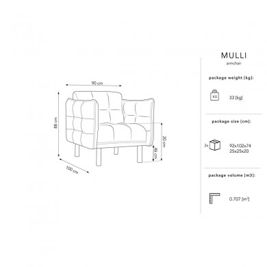 Fauteuil Mulli Vert Bouteille BOUTICA DESIGN MIC_ARM_51_F3_MULLI3