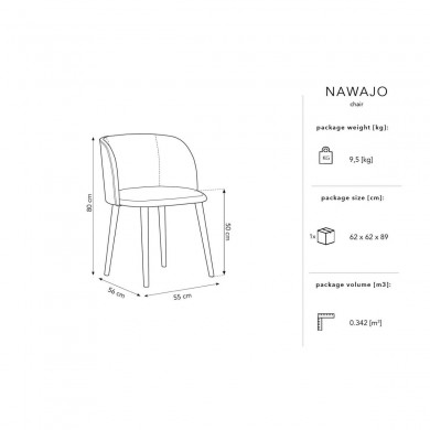 Chaise velours Nawajo Gris Clair BOUTICA DESIGN MIC_CH_2_F1_NAWAJO1