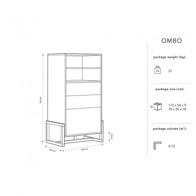 Commode Ombo Noir 115x42x63 BOUTICA DESIGN MIC_COM_63x115_F1_OMBO1