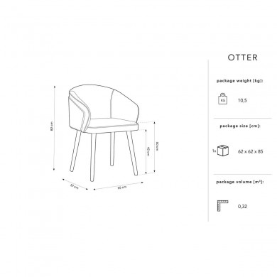 Chaise velours Otter Beige BOUTICA DESIGN MIC_CH_44_F1_OTTER1