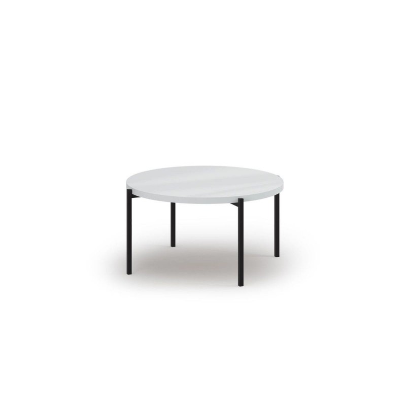 Table basse Robi Blanc Brillant Pieds Metal Noir BOUTICA DESIGN MIC_TAB_80_F1_ROBI1