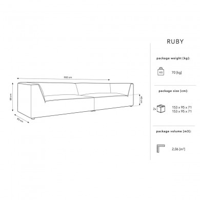 Canapé tissu Ruby Jaune 4 Places BOUTICA DESIGN MIC_4S_137_F1_RUBY1