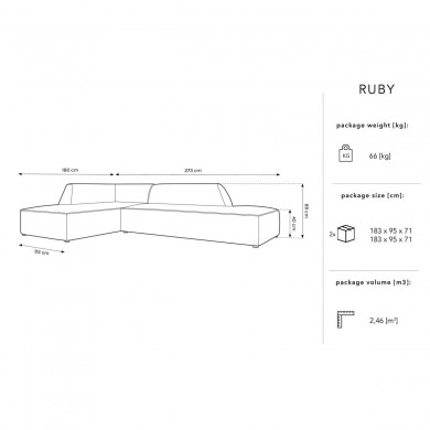 Canapé ouvert d'angle gauche velours Ruby Rose BOUTICA DESIGN MIC_LCO_44_F1_RUBY5