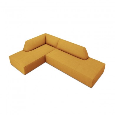 Canapé ouvert d'angle gauche tissu Ruby Jaune BOUTICA DESIGN MIC_LCO_137_F1_RUBY1