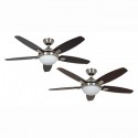 Ventilateur de Plafond Contempo 132cm Chromé Noyer Cerisier