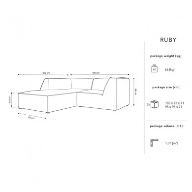 Canapé d'angle gauche velours Ruby Rose 3 Places BOUTICA DESIGN MIC_LC_S_44_F1_RUBY5