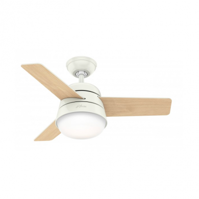 Ventilateur de Plafond Finley 91cm Blanc Bois Naturel HUNTER 50644