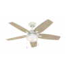 Ventilateur Plafond Arcot 117cm Blanc Pin HUNTER 50647