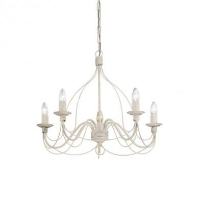 Lustre CORTE Blanc vieilli 5x40W IDEAL LUX 5881