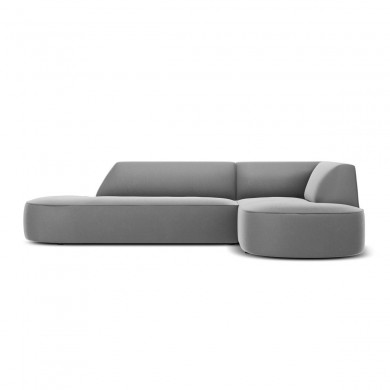 Canapé ouvert arrondi d'angle droit velours Ruby Gris BOUTICA DESIGN MIC_RRCO_44_F1_RUBY6