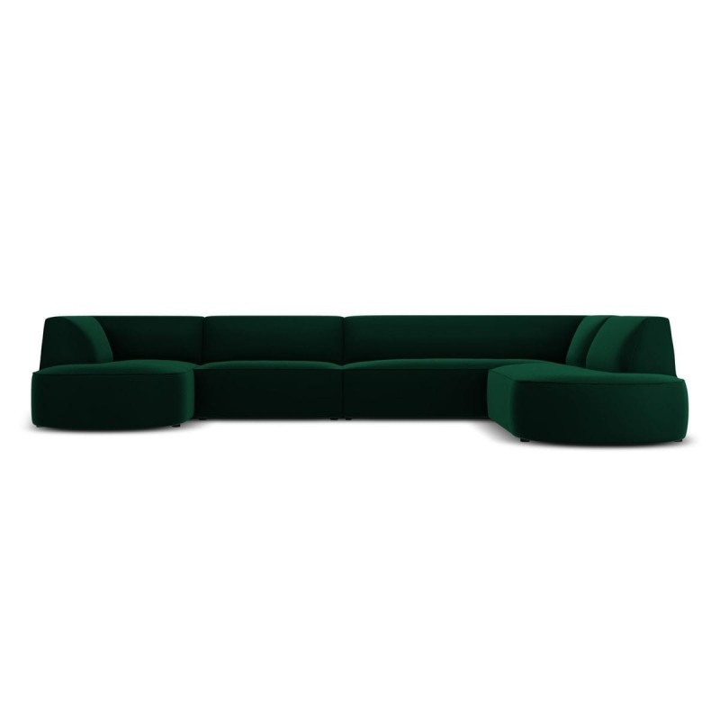 Canapé arrondi d'angle panoramique droit velours Ruby Vert Bouteille 6 Places BOUTICA DESIGN MIC_RUR_44_F1_RUBY3