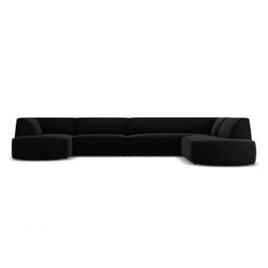 Canapé arrondi d'angle panoramique droit velours Ruby Noir 6 Places BOUTICA DESIGN MIC_RUR_44_F1_RUBY8